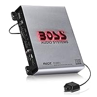 BOSS Audio Systems R1100M-S Riot Series Car Audio Subwoofer Amplifier - 1100 High Output, Monoblock, Class A/B, 2/4 Ohm Stable, Low/High Level Inputs, Low Pass Crossover, Mosfet, Hook Up to Stereo