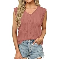 Womens Tops Basic T Shirts Business Casual Loose Fit Summer Cute Outfits Tank Tee Dressy Summer Clothes Trendy 2024 Fashion