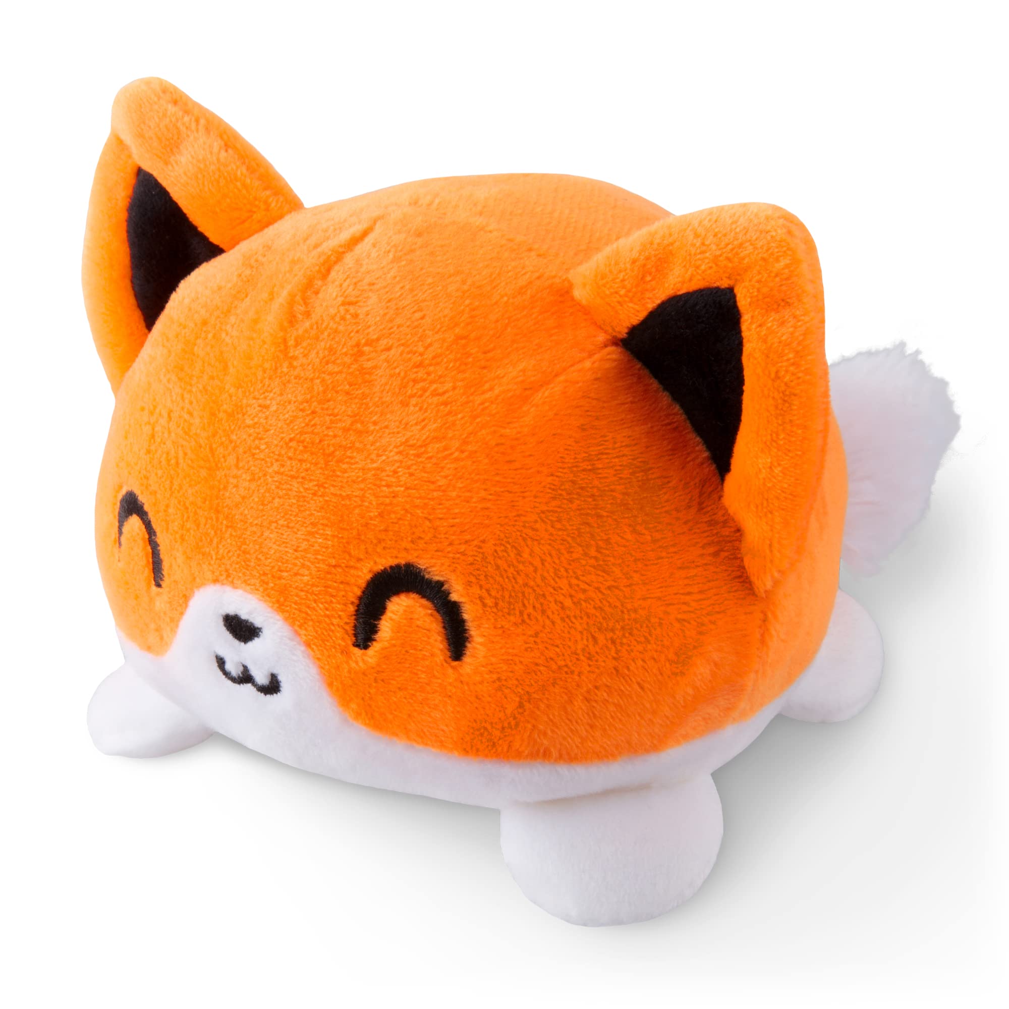TeeTurtle - The Original Reversible Fox Plushie - Orange - Cute Sensory Fidget Stuffed Animals That Show Your Mood