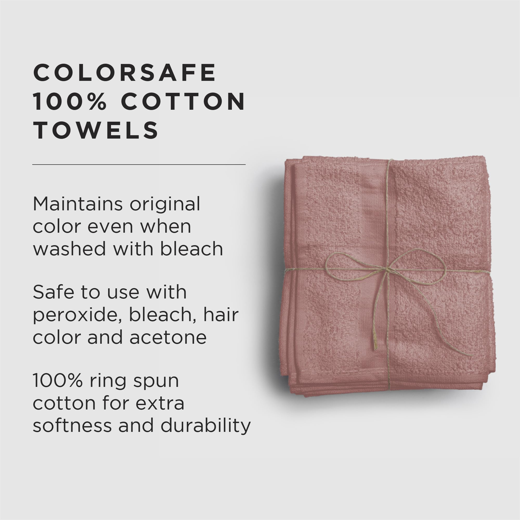 Fromm ColorSafe 100% Cotton Bleach Proof Salon Hair Towels for Hairstylists, Barbers, Spa, Gym in Terracotta, 16