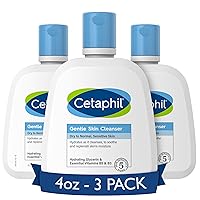 Cetaphil Face Wash, Hydrating Gentle Skin Cleanser for Dry to Normal Sensitive Skin, Mother's Day Gifts, NEW 4 oz 3 Pack, Fragrance Free, Soap Free and Non-Foaming