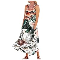 Summer Dress for Women VacationSchool Spring Coktail Sundress Print A Line Ruffled Stretchy Ladies Dresses