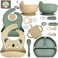 O’doe 17-Pcs Silicone Baby Feeding Set – Ideal Baby Led Weaning |Safe & Easy-Clean Solution for Infants & Toddlers| Includes suction plates for toddlers, Suction Bowl, Fruit Feeder, Bibs & More