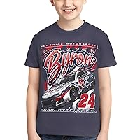 William Byron 24 Classic Printing Athletic Crewneck T-Shirt Shirt Short Sleeve Tee Shirts for Teen Girl & Boy