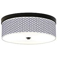 Color Weave Giclee Energy Efficient Bronze Ceiling Light with Print Shade