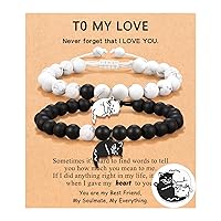 UNGENT THEM Couple Gift, Matching Cute Cat Couples Bracelets Christmas Anniversary Valentine's Day Gift for Girlfriend Boyfriend Women Men Cat Lover Best Friend Husband Wife