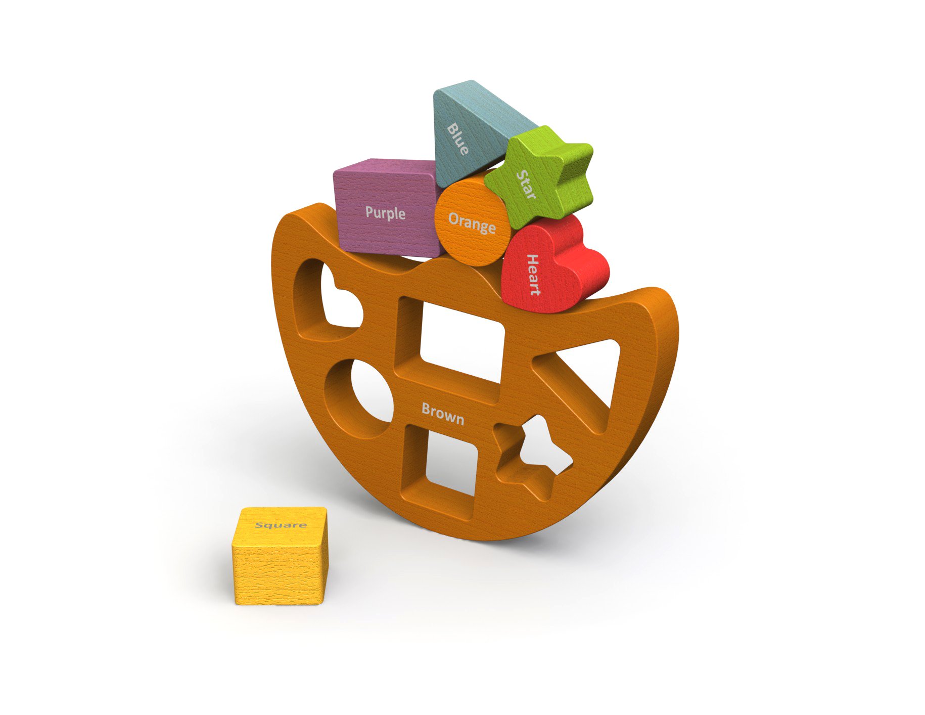 BeginAgain Balance Boat Shapes and Colors - Shapes and Spatial Awareness - For Kids 2 and Up