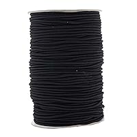Mandala Crafts 2mm Elastic Cord for Bracelets Necklaces - 76 Yds Black Elastic String Stretchy Cord for Jewelry Making Beading - Round Stretch String for Sewing Crafting