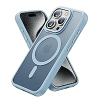 Magnetic for iPhone 15 Pro Case, [Compatible with MagSafe] [Military-Grade Drop Tested] Anti Shockproof Protective Slim,Translucent Matte,6.1 Inch (Light Blue)