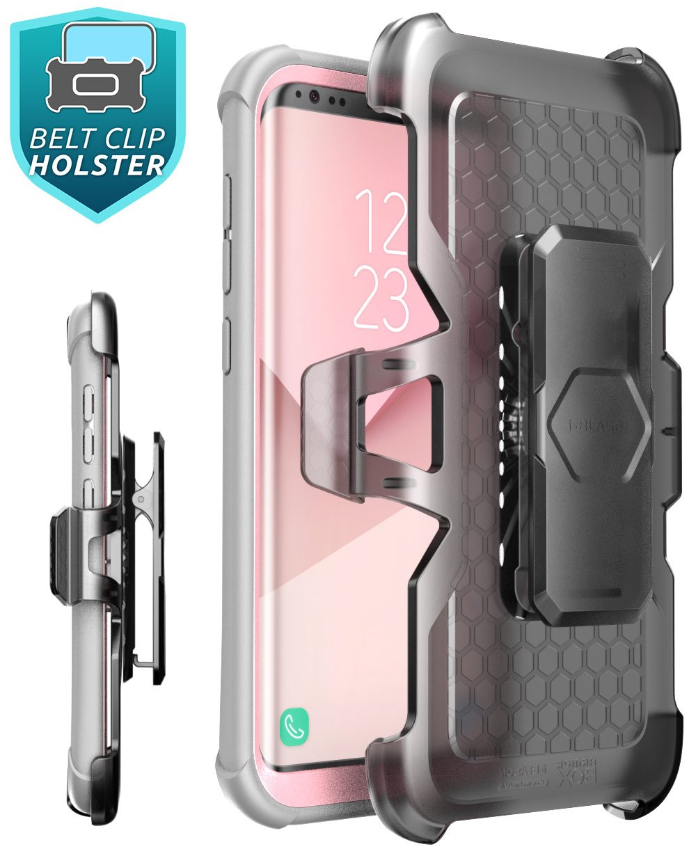 i-Blason Ares Designed for Galaxy S8 Case, Full-body Rugged Clear Bumper Case With Built-in Screen Protector for Samsung Galaxy S8 2017 Release (Pink)