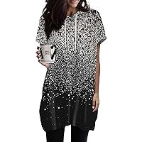 COTECRAM Summer Tops for Women 2024 Trendy Casual Short Sleeve Graphic Hoodie Shirts Dressy Blouses Womens Fashion Clothes