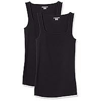 Amazon Essentials Women's Slim Fit Square Neck Tank, Pack of 2