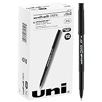 Onyx Rollerball Pens Fine Point Micro Tip, 0.5mm, Black, 12 Pack