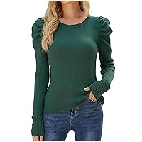 Women Ribbed Knit Sweater Lightweight Slim Jumper Casual Long Sleeve Fall Pullover Elegant Sweaters Shirts Blouse