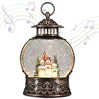 Christmas Decorations Music Snowman Glitter Lantern Snow Globe Lantern