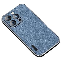 LOFIRY- Case for iPhone 15Pro Max/15 Pro/15 Plus/15, Slim Full Lens Protection Cloth Pattern Cover Ultrathin and Light Anti Fingerprint Shell (15 Pro Max,Blue)