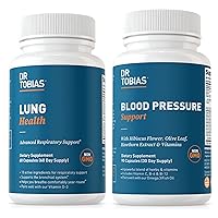 Dr. Tobias Lung Health & Blood Pressure Support Supplements, Lung Cleanse & Detox, Supports Normal Circulatory Health with Vitamin C, B6, B12, Nicin, Folate