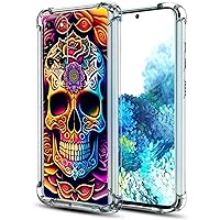 Galaxy S20 FE 5G Case,Colorful Mandala Skull Flowers Drop Protection Shockproof Case TPU Full Body Protective Scratch-Resistant Cover for Samsung Galaxy S20 FE 5G