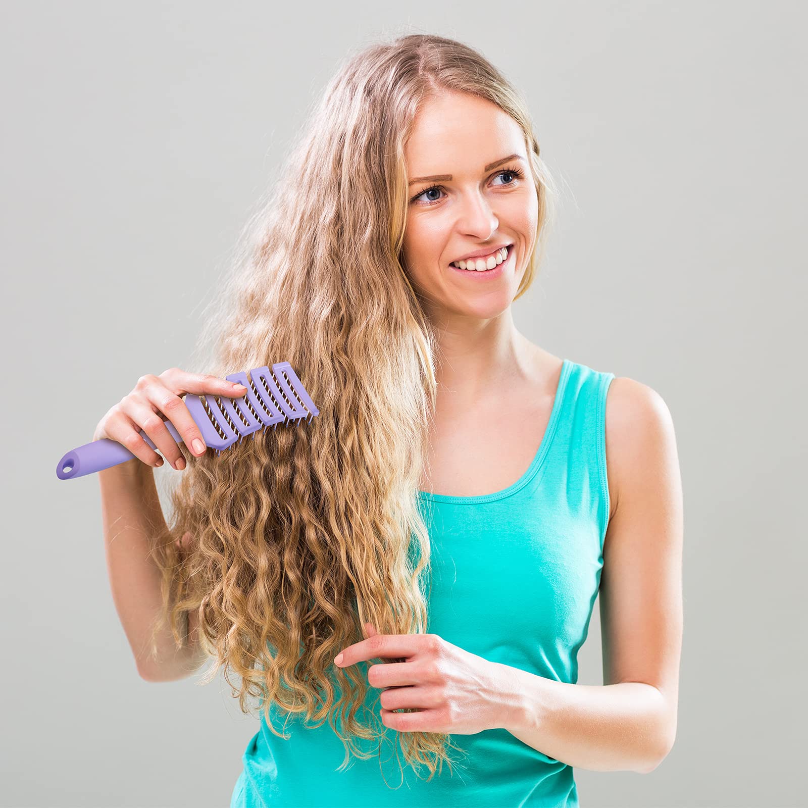 Hair Brush, Curved Vented Brush Faster Blow Drying, Professional Detangling Hair Brushes for Women Men Kids , Paddle Detangler Brush for Wet Dry Curly Thick Straight Hair