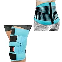 Comfytempp Extra Large Knee Ice Pack Wrap and Large Ice Pack for Back Pain Relief Bundles, FSA HSA Eligible, Gift for Recovery After Surgery, Men Women