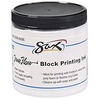 Sax 461927 True Flow Water Soluble Block Printing Ink - 8 Ounce Jar - White