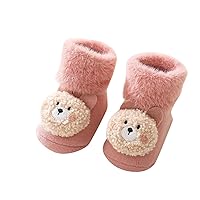 Children Toddler Autumn and Winter Boys and Girls Floor Socks Non Slip Plush Warm and Size 3 Tennis Shoes for Baby Girls