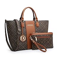 Dasein Two Tone Purses and Handbags for Women Tote Bags with Matching Wallet and Shoulder Strap