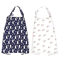 UHINOOS 2Pack Nursing Cover for Breastfeeding Blue and White