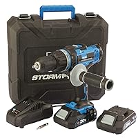 Draper 89523 Stormforce 20V Combi Drill with 2x2.0Ah batteries & charger, Blue