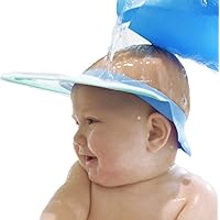 Baby Essential Shower Cap Hat | Baby Bath Head Cap Visor for Washing Hair - USA Pediatricians Recommended Shower Protection [11 MONTHS OLD+ RECOMMENDED] (Sky Blue)