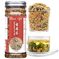Plant Gift Genmaicha Tea, 玄米茶 Genmai-cha Green Tea with Roasted Rice, Genmaicha - Japanese Loose Leaf Tea - Gen Mai Cha Green Tea, Caffeine Level Low 170G/6oz