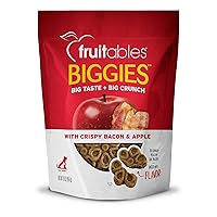 Fruitables Biggies Dog Biscuits – Crunchy Dog Biscuits Made with Pumpkin – Healthy Dog Treats Packed with Real Fruit Flavor – Free of Wheat, Corn and Soy – Crispy Bacon & Apple – 16 oz