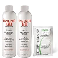 INVERTO 60 Advanced Gel Complex Brazilian Keratin Hair Blowout Treatment Formaldehyde Free Straightening Smoothing and Repairing Damaged Hair Keratin Research (Long Hair-240ml)