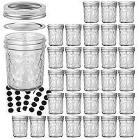 Mason Jars 6 OZ, 30 PACK 6oz Mason jars Canning Jars Jelly Jars With Lids, Ideal for Jam, Honey, Wedding Favors, Shower Favors
