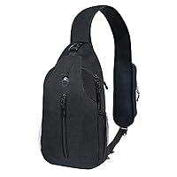 Sling-Bag Crossbody-Bag Women-Men Backpack-Daypack - Hiking Chest Travel with Water Bottle Pocket Black
