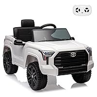 Ride on Truck Car, 12V Licensed Toyota Ride on Car with Remote Control, Battery Powered Electric Car with Spring Suspension, EVA Tires, USB, Music, LED Lights,Gift for Kids