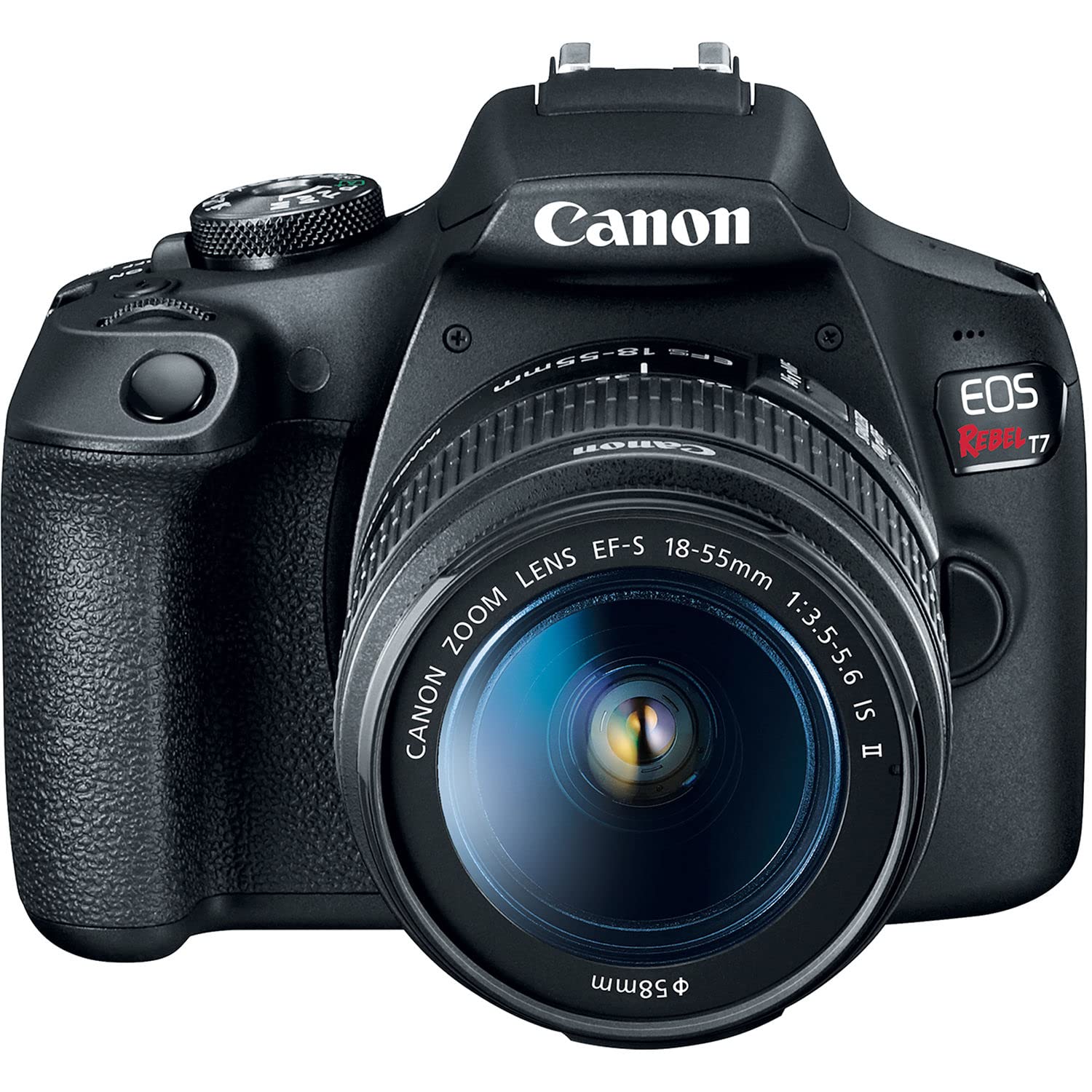 Canon EOS Rebel T7 DSLR Camera + EF-S 18-55mm f/3.5-5.6 is II + EF 75-300mm f/4-5.6 III Lens + Canon EOS Shoulder Bag + 2X 64GB Memory Card + 58mm Wide Angle & Telephoto Lens + Slave Flash + Tripod