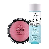 essence Pure Nude Baked Blush 08 & Remove Like a Boss Waterproof Eye & Face Makeup Remover Bundle | Vegan & Cruelty Free