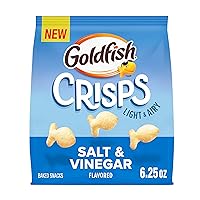Goldfish Crisps Salt & Vinegar Flavored Baked Chip Cracker Snacks, 6.25 Oz Bag