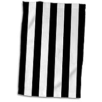 3D Rose Black and White Pattern-Vertical Stripy Stripey Stripe Retro Traditional Classic Towel, 15