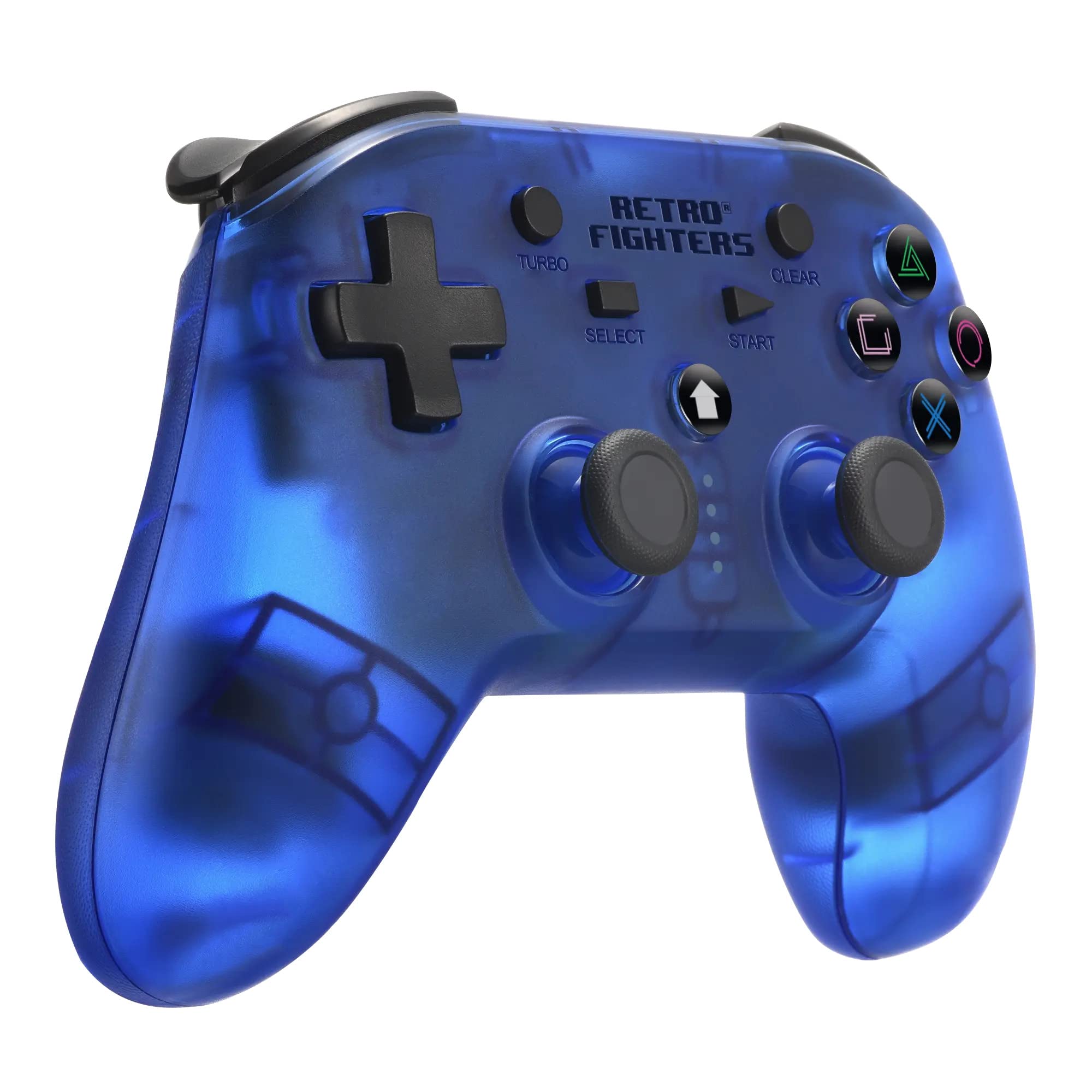 Retro Fighters Defender Next-Gen PS1 - PS2 - PS3 - PS Classic - Switch & PC Compatible Wireless Controller, Blue