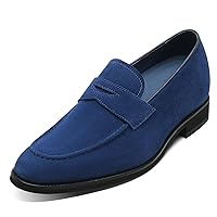 CHAMARIPA Elevator Shoes for Men - Height Increasing Shoes with Genuine Leather Lining Easy Slip on Designed Loafer 1.97/2.36/2.76 inch Taller