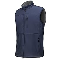 Outdoor Ventures Men's Running Vest Outerwear, Lightweight Windproof Fleece-Lined Softshell Sleeveless Jacket for Golf