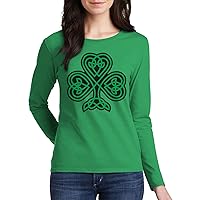 Threadrock Women's Celtic Shamrock Long Sleeve T-Shirt