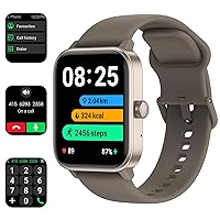 EURANS Smart Watch 42mm Bluetooth Calling (Answer/Make Call) HD Touch Screen IP68 Waterproof Fitness Tracker for Android and iOS Phones, Blood Oxygen & Heart Rate Monitor, Sleep Tracking for Men Women