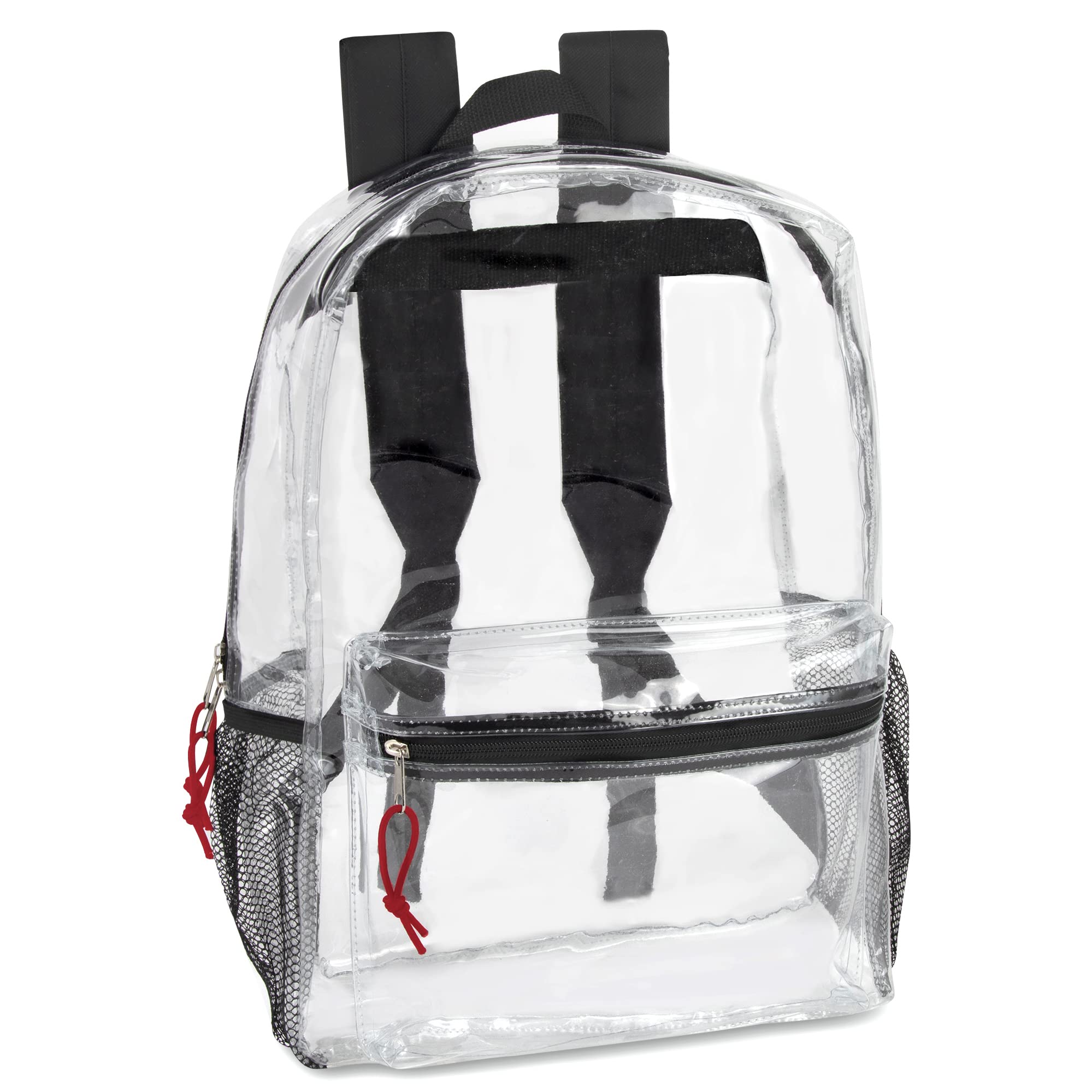 Trail maker Clear Backpack With Reinforced Straps & Front Accessory Pocket - Perfect for School, Security, & Sporting Events