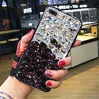 Case for Moto G Play 2023,Moto G Power 2022 Case,3D Handmade Sparkle Stunning Stones Crystal Diamond Bling Glitter Phone Case for Motorola Moto G Play 2023/Moto G Pure 2021 (B White/Wine)