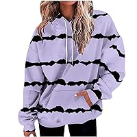 Hoodies for Women Fashion Loose Casual Daily Long Sleeve Printed Hooded Top
