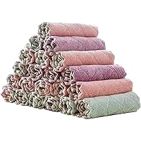 20 Pack Kitchen Towels Quick Dry Washcloths, Coral Velvet Dishtowels Multipurpose Reusable Cloths, Soft Tea Absorbent Cleaning Cloths Double-Sided Microfiber Lint Free Rags.