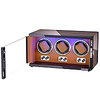 Watch Winder with Quiet Mabuchi Motor,Automatic Watch Winder 15 Rotation Modes，with Led Light，Watch Winder for Rolex，Watch Rotator, High-End Piano Paint Baking Process 3 Watch Winder